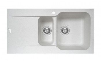 Chiuveta Pyramis Level DUROTHEK 960x500mm adancime 210mm cuve dreapta montare pe blat soft compozit alb 
