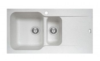 Chiuveta Pyramis Level DUROTHEK 960x500mm adancime 210mm cuve stanga montare pe blat soft compozit alb 