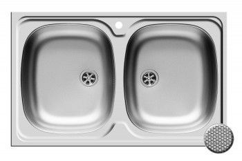 Chiuveta de masca Pyramis INTERNATIONAL 800x500mm adancime 150mm 2 cuve egale finisaj inox antizgariere 