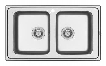 Chiuveta Inox Pyramis ALEA 86x50 2B adancime 180mm montare pe blat finisaj lucios 