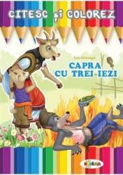 Citesc si colorez Capra cu trei iezi 