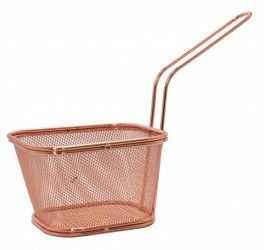 Coș de metal patrat pentru servire cartofi prajiti snacks 11x8 5x13cm 