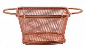 Coș de metal patrat pentru servire cartofi prajiti snacks 6 5x9x10cm 