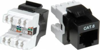 Conector Keystone ROLINE RJ45 Cat.6 Clasa E UTP Negru 