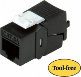 Conector ROLINE RJ45 Cat.6A Keystone Slim UTP Negru 