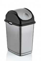 Cos gunoi cu capac batant RAKI ICIKALA 35lt gri negru 