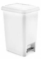 Cos de gunoi cu pedala dreptunghiular ICIKALA SLIM 15lt MN0151366 alb 