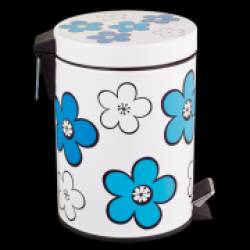 Cos gunoi cu pedala FLOWER 5L albastru 