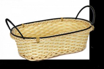 Cos paine fructe legume oval servire cu manere RAKI 23x15x7cm rezistent la apa culoare bej 