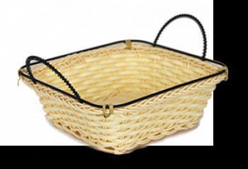 Cos paine fructe legume patrat servire cu manere RAKI 18x18cm culoare bej 