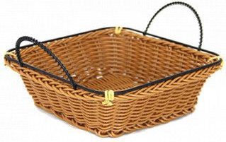 Cos paine fructe legume patrat servire cu manere RAKI 18x18cm rezistent la apa culoare cafea 