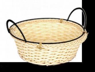 Cos paine fructe legume rotund servire cu manere RAKI 20x7cm rezistent la apa culoare bej 