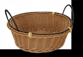 Cos paine fructe legume rotund servire cu manere RAKI 20x7cm rezistent la apa culoare cafea 