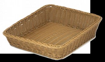 Cos polyrattan RAKI pentru servire paine fructe legume 36x45x12x6cm culoare cafea rezistent la apa