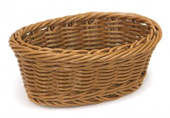 Cos RAKI servire paine fructe oval 20x13x8cm rezistent la apa se poate spala in masina de spalat vase culoare cafea