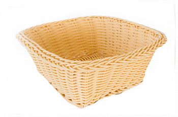 Cos servire paine fructe legume patrat RAKI 17x17x7cm rezistent la apa culoare natural 