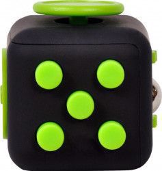 Cub antistres Spacer Fidget Negru cu butoane verzi 