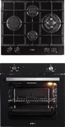 Cuptor Samus SC621G4 2000W + Plita Samus PSG-64SG2 4 Arzatoare pe Gaz Negru 