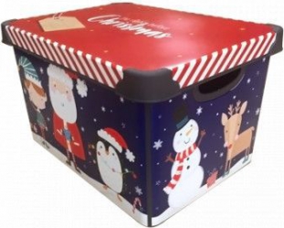 Cutie depozitare jucarii craciun RAKI 22lt 24x30x41cm SNOW MAN