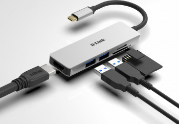 Hub USB Type-C D-LINK DUB-M530 USB 3.0 HDMI SDmicroSD Gri 