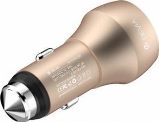 Incarcator Auto Devia Qualcomm 3.0 3A Hammer Dual USB Champagne Gold 