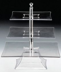 Display policarbonat cu trei nivele prezentare TRANSPARENT 35x20x44cm 