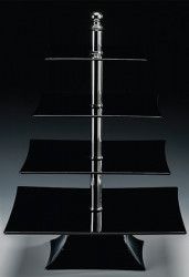 Display prezentare din policarbonat cu patru niveluri NEGRU 20x25x30x35cm