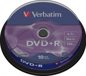 DVD+R 4.7 GB 16x Verbatim 10 buc set Matt Silver 