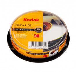 DVD+R Kodak Dual Layer 8.5 GB Printabile full cake 10 bucati 
