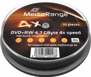 DVD+RW 4.7GB 4x MediaRange 10buc set Cake10 MR451 
