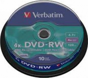 DVD-RW Verbatim 4.7GB 4X 10buc 43552 
