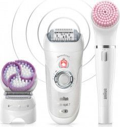 Epilator Braun Silk-epil Beauty Set 9 9995 Premium 9-in-1 Tehnologie SensoSmart Cap de ras Cap pentru exfoliere Alb