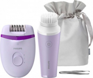 Epilator Philips Satinelle Essential BRP533/00 2 viteze Husa Alb Roz + Perie mini Philips VisaPure