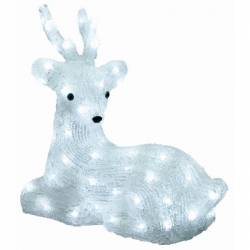 Figurina decorativa Ren din acril 64 LED-uri alb rece IP44 36x34 cm 