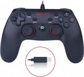 Gamepad Redragon Saturn Conexiune prin Cablu Negru 