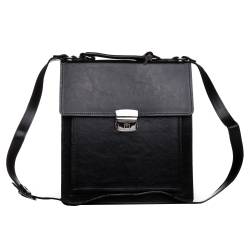 Geanta pentru barbati eleganta din piele naturala de culoare neagra 
