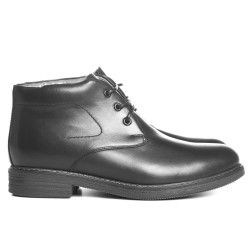Ghete barbati casual din piele naturala de culoare neagra marimea 45 