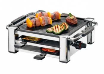 Gratar electric Rommelsbacher Raclette Fashion 1000W Negru-argintiu 
