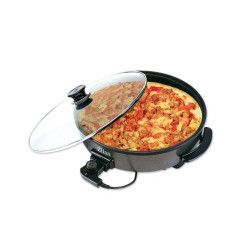 Grill electric pentru pizza ZILAN ZLN-7870 Putere 1500W Capac din sticla termorezistenta 