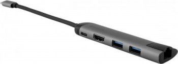 Hub Multiport Verbatim USB-C 4K HDMI USB 3.0 Ethernet Gigabit Argintiu 