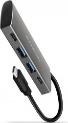 Hub USB Axagon 2x USB-A + 2x USB-C 10Gbps Argintiu 
