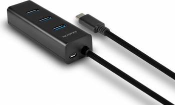 Hub USB-C Axagon HUE-S2C, 4x USB 3.0, incarcare micro USB Type-C 