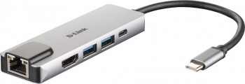 Hub USB Type-C D-LINK DUB-M520 USB 3.0 HDMI Ethernet Gri