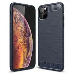 Husa de protectie BIBILEL cu insertii carbon pentru Iphone 11 Pro Max protectie spate bumper capac de protectie Bleumarin BBL1109 