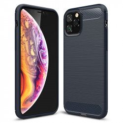 Husa de protectie BIBILEL cu insertii carbon pentru Iphone 11 Pro protectie spate bumper capac de protectie Bleumarin BBL1112 