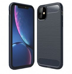 Husa de protectie BIBILEL cu insertii carbon pentru Iphone 11 protectie spate bumper capac de protectie Bleumarin BBL1107 