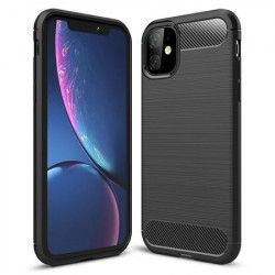 Husa de protectie BIBILEL cu insertii carbon pentru Iphone 11 protectie spate bumper capac de protectie Negru BBL1105 