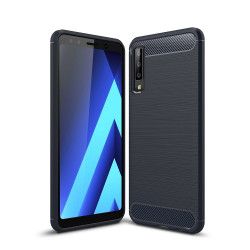Husa de protectie BIBILEL cu insertii carbon pentru Samsung Galaxy A70 protectie spate bumper capac de protectie Negru BBL890 