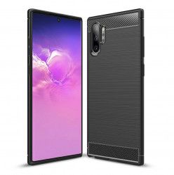 Husa de protectie BIBILEL cu insertii carbon pentru Samsung Galaxy Note 10+/Note 10 Plus capac de protectie Negru BBL1052 