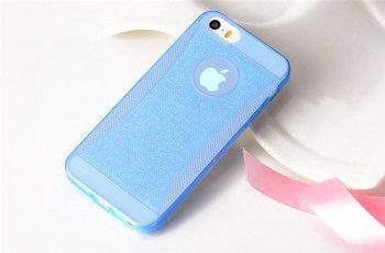 Husa de protectie Shiny Silicon pentru Apple iPhone 6 Plus/6s Plus rezistenta la zgarieturi anti-alunecare Albastru